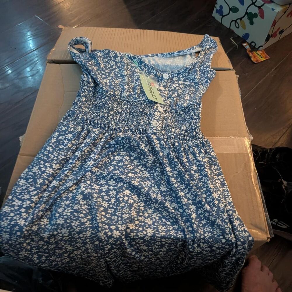 Women's Blue and Navy Dress